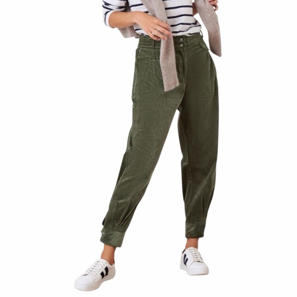 BRORA Black Corduroy Bombacho Pleated Slouchy Tapered Ankle Pants Women’s Size 4 - Picture 3 of 12